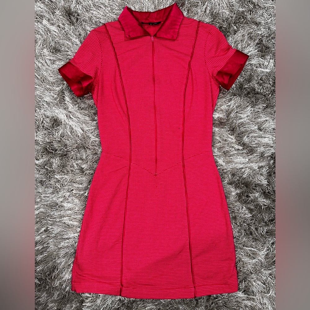 Betsey Johnson VINTAGE hot pink gingham WAITRESS dress! Women’s size medium